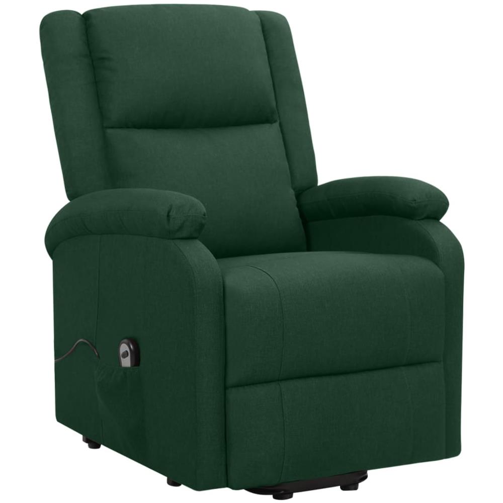 Poltrona Alzapersona Reclinabile Verde Scuro In Tessuto - Foto 3