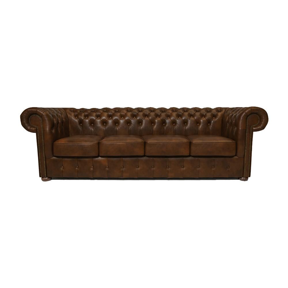 Divano Class Pelle | 4 Posti | Cloudy Marrone Chiaro | 12 Anni Di Garanzia - Foto 1