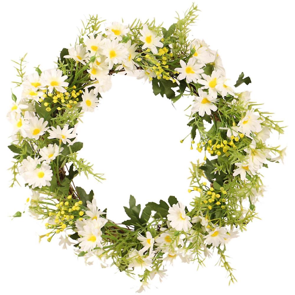 Ghirlanda Porta Primavera 45cm - Decorazione Porta Erba Sintetica, Per Natale E Festivit&agrave;, Verde
