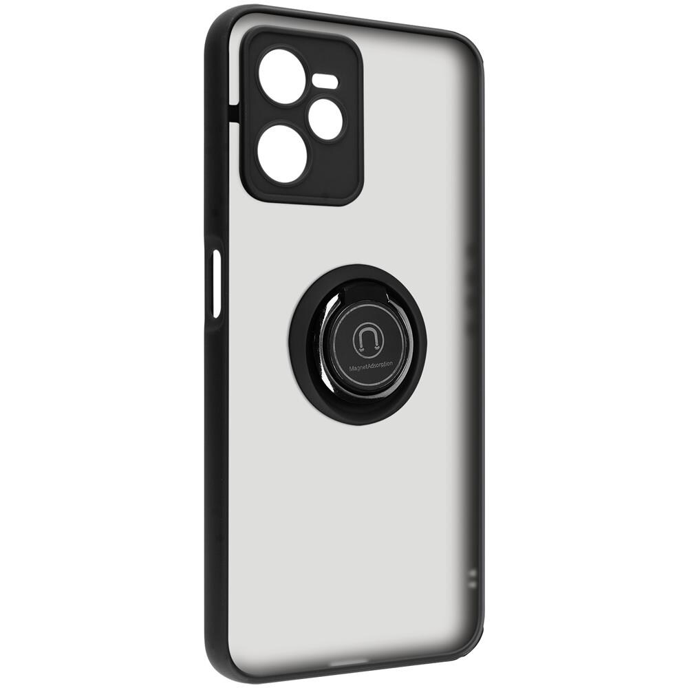 Cover Realme C35 / Narzo 50a Prime Bimateria Anello Metallico Supporto Nera - Foto 2