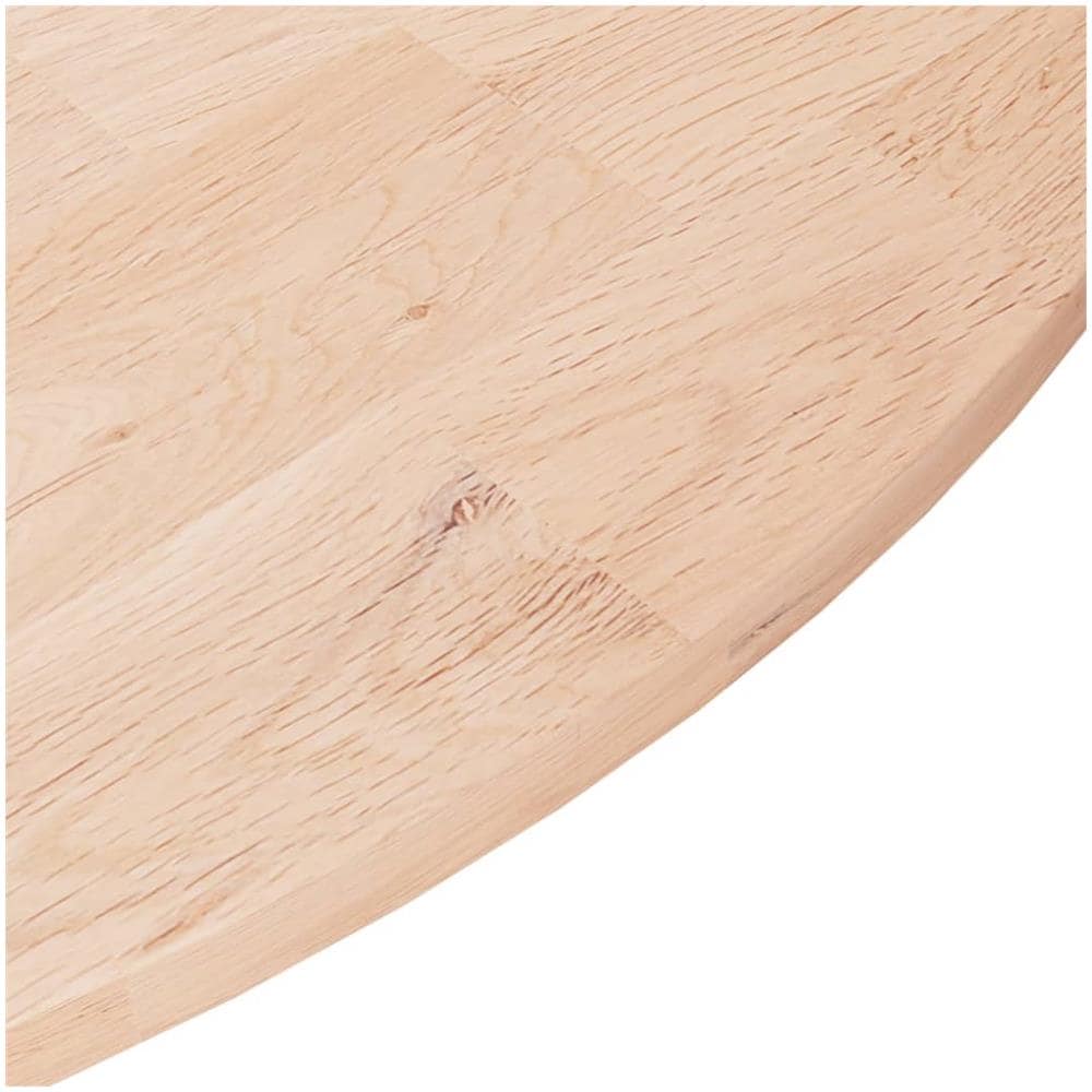 Piano Tavolo Rotondo 70x1,5 Cm Massello Di Rovere Non Trattato - Foto 3