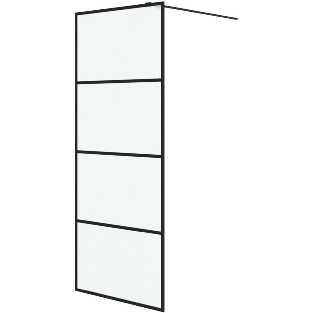 Parete Doccia Walk In Nera 80x195 Cm Vetro Smerigliato Esg - Foto 2