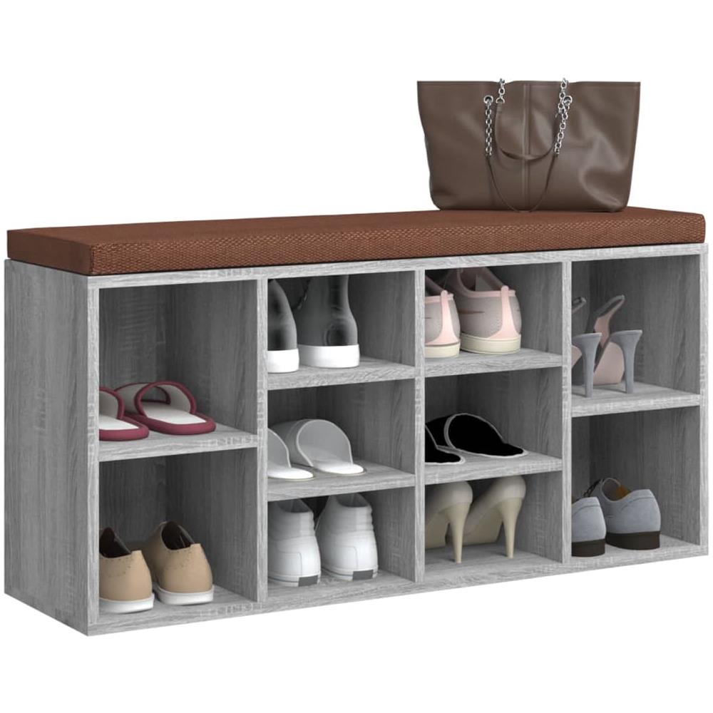 Scarpiera Grigio Sonoma 103x30x48 Cm In Legno Multistrato - Foto 3