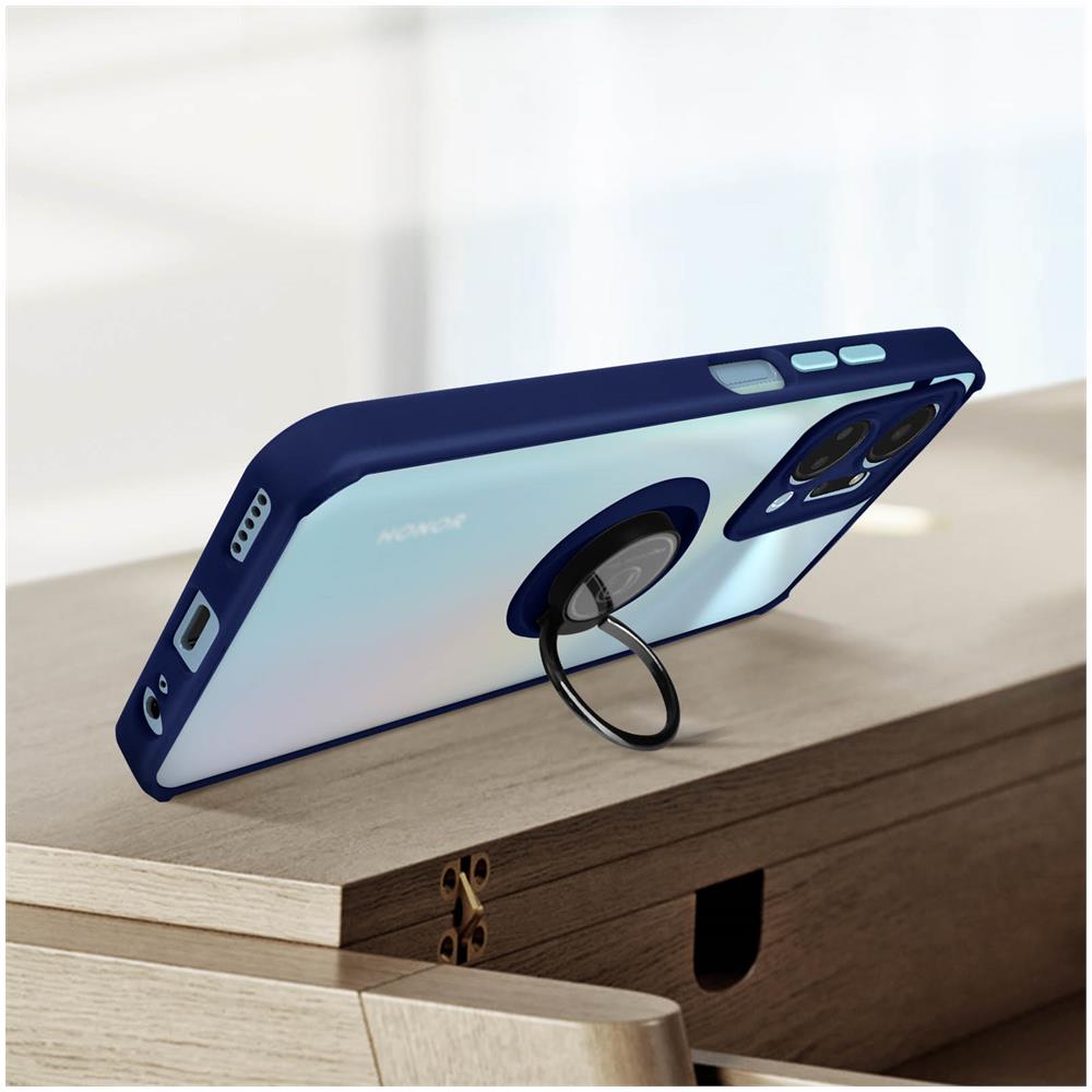 Cover Per Honor X7a Bimateria Anello Metallico Supporto Bordo Blu - Foto 5