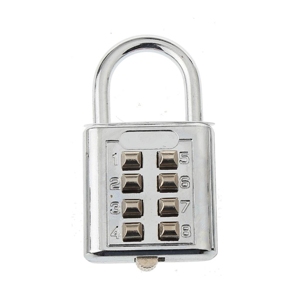 Lucchetto A Combinazione Placcato Meccanico Portatile A 8 Cifre Silver 35mm/6.1 X 3,5 X 1.1 Cm - Foto 1