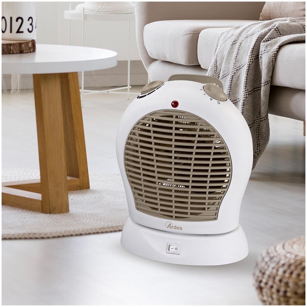 Termoventilatore Balento Sand Swing ad Oscillazione Orizzontale Termostato Comandi Manuali Potenza 2000 W Colore Bianco - Foto 2