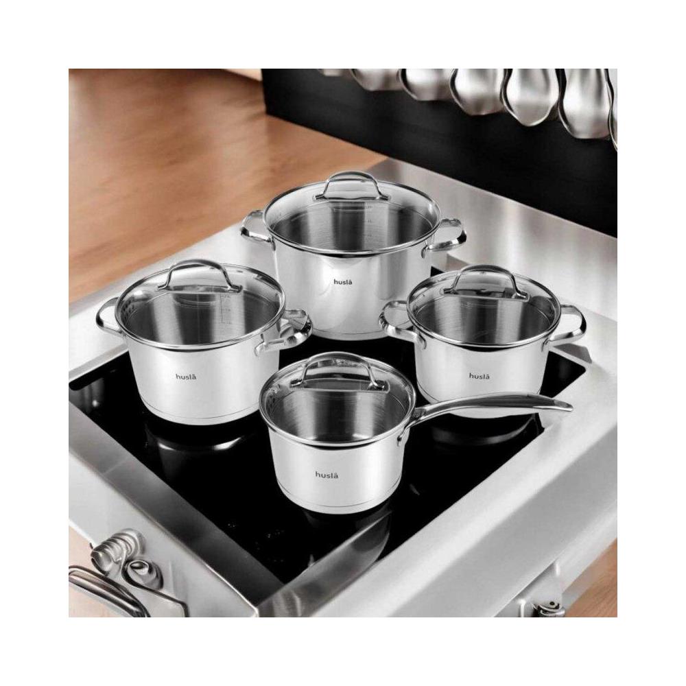 Set di pentole in acciaio inossidabile Husla Blossom 73965 da 8 pezzi - Foto 2