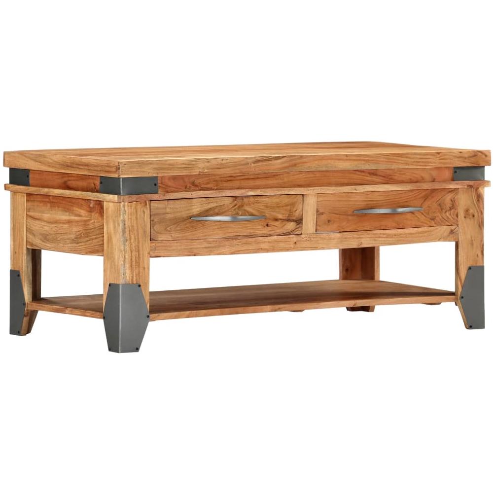 Tavolino Da Caffè 110x55x45 Cm In Legno Massello Di Acacia - Foto 1