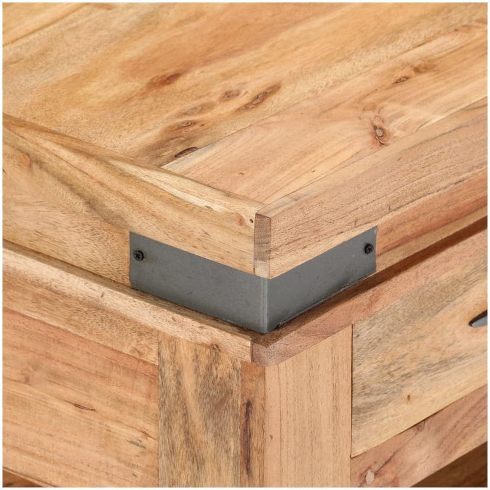 Tavolino Da Caffè 110x55x45 Cm In Legno Massello Di Acacia - Foto 2