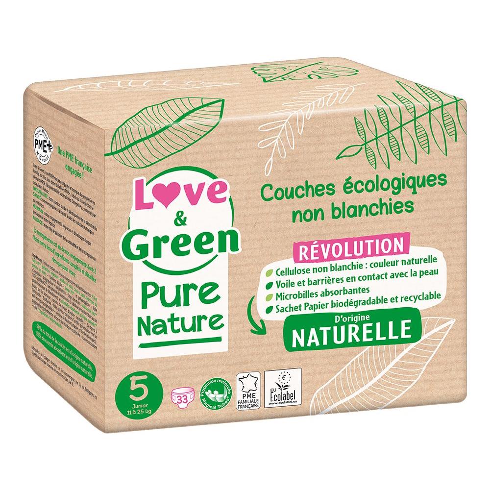 Pannolini Ipoallergenici Non Sbiancati Pure Nature - Certificati Ecolabel T5 X 33 (da 11 A 25 Chili) - Foto 2