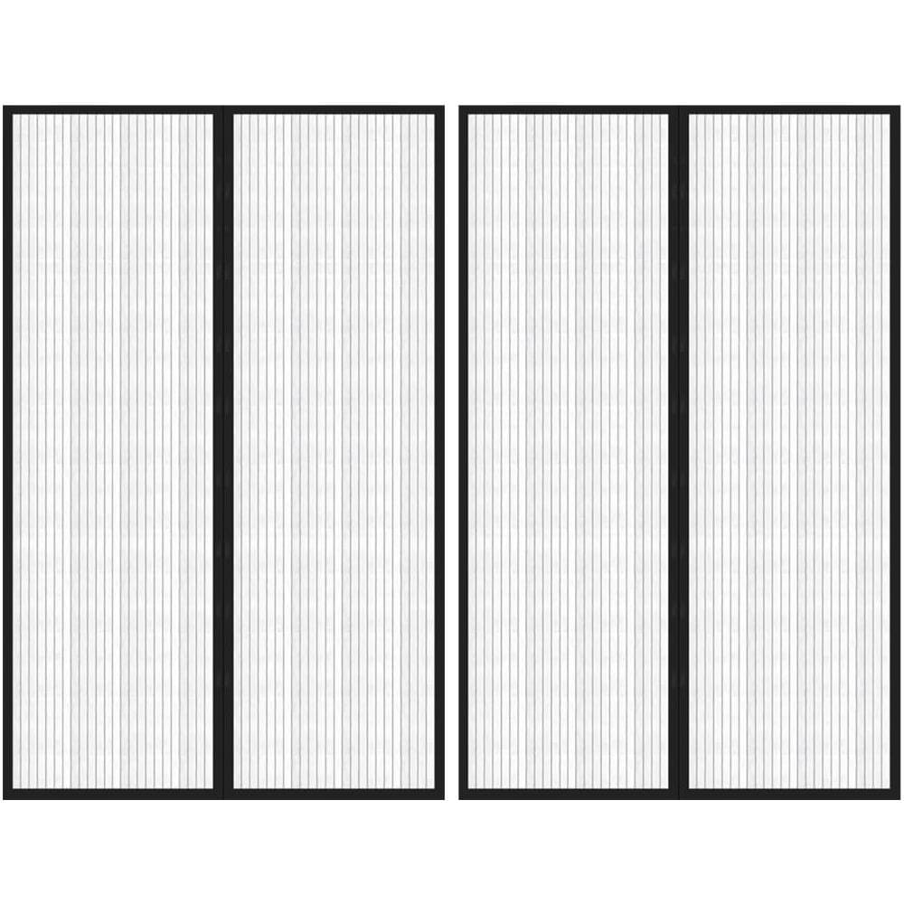 Tende Antimosche per Porta 2 pz con Magneti Nere 220x130 cm - Foto 1