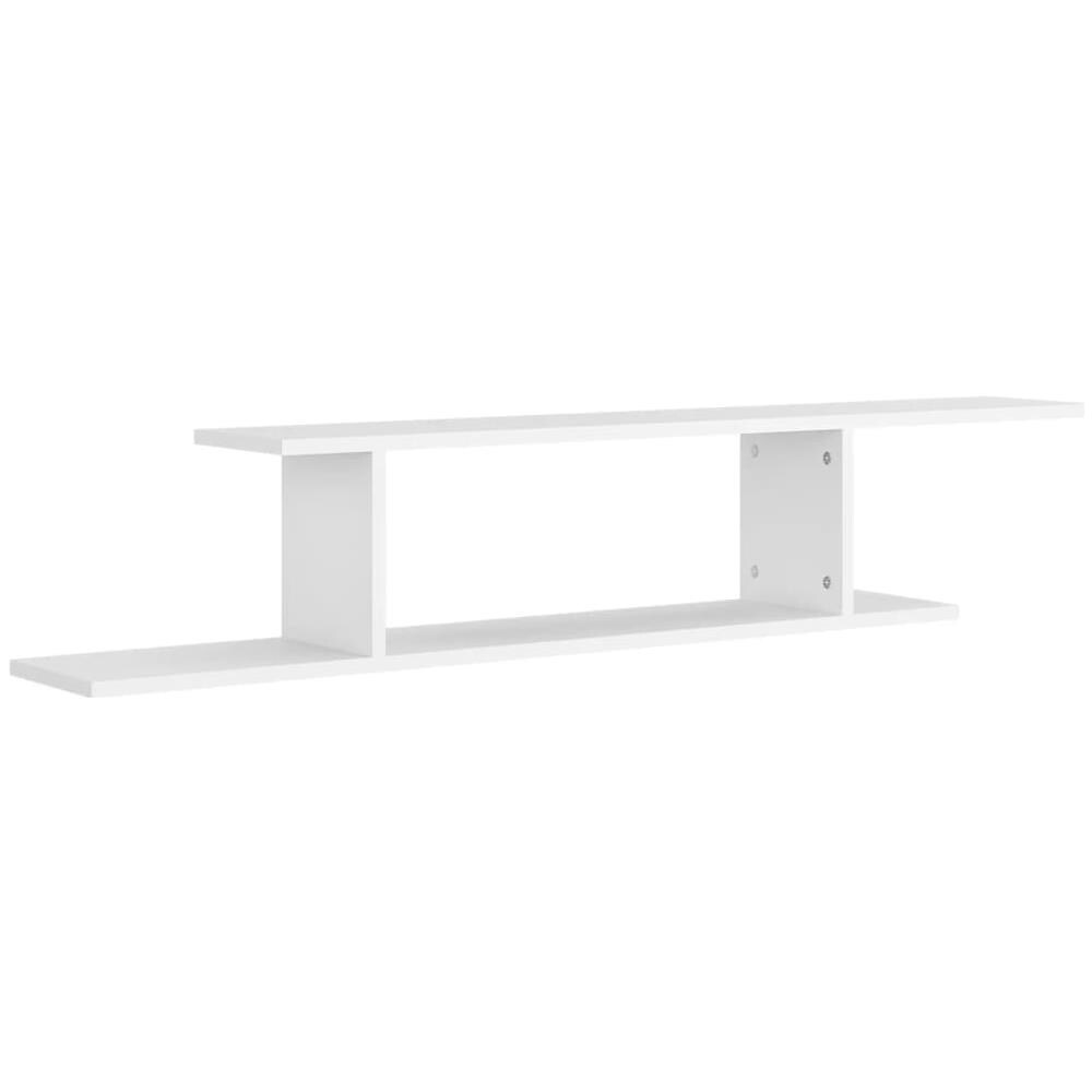 Scaffale TV Parete Rovere Bianco 125x18x23 cm Legno Multistrato - Foto 2
