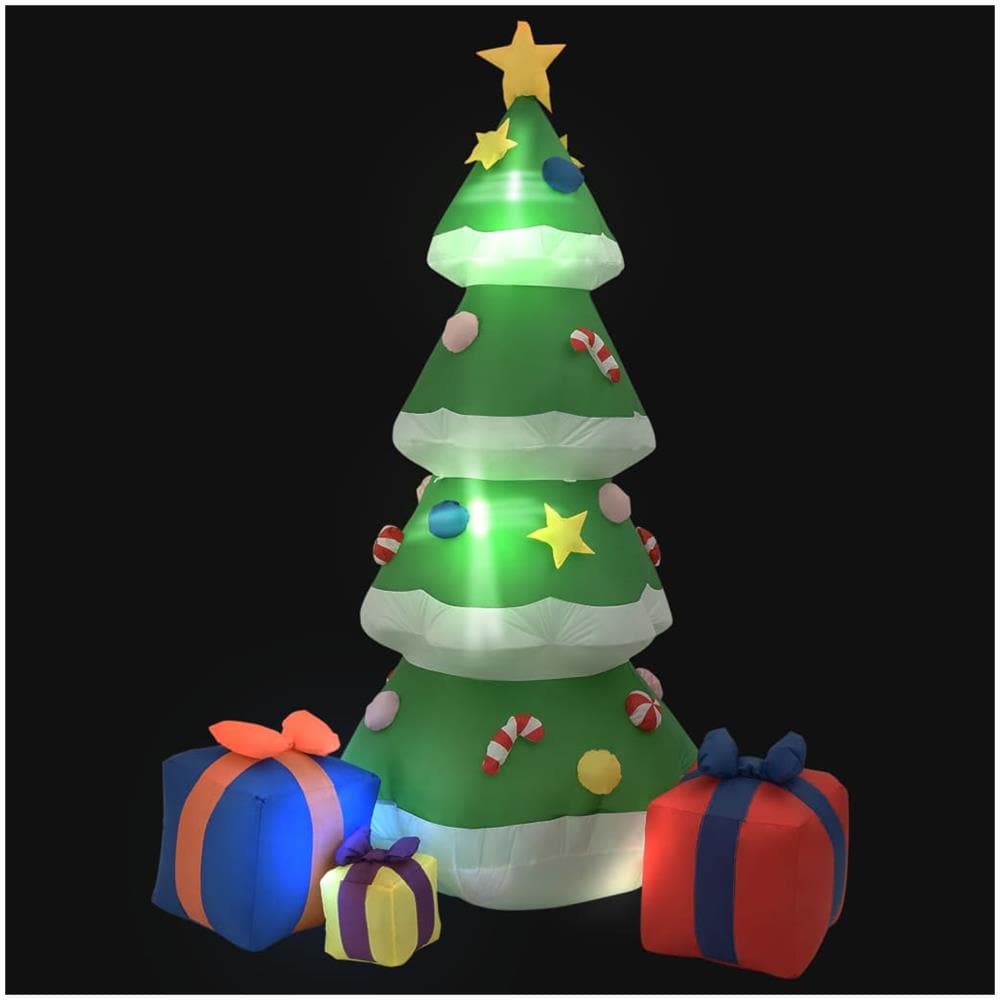 Albero Natale Gonfiabile Decorazioni LED Interno Esterno 240 cm - Foto 2