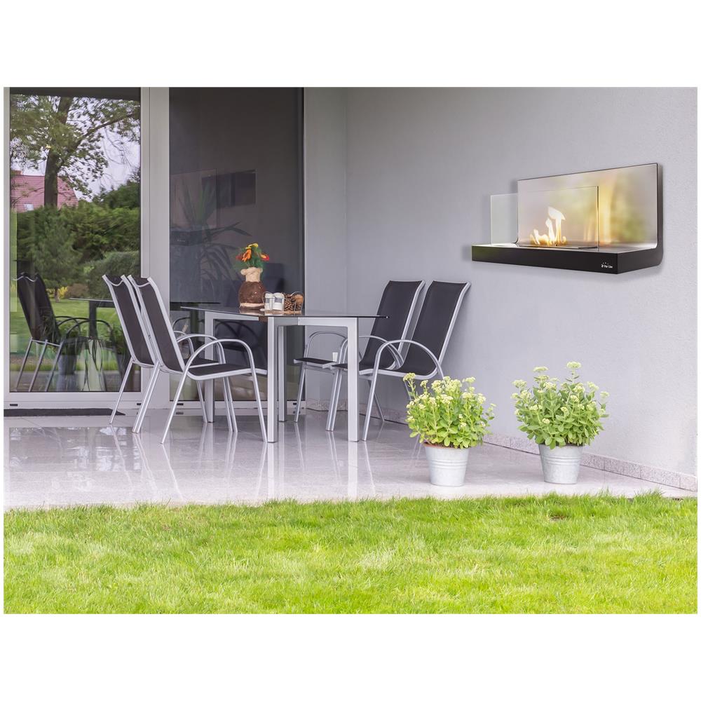 Caminetto A Bioetanolo Da Parete 2000w, Design Moderno In Acciaio Con Vetro Temperato - Foto 2