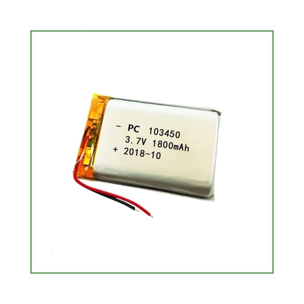 1 Pezzo Batteria Lipo Ricaricabile 103450 (3.7v, 1800mah Lipo) Per Cuffie Bluetooth, Smart Watch, Pos, Strumenti Medicali E Altri Dispositivi Portatili - Foto 1