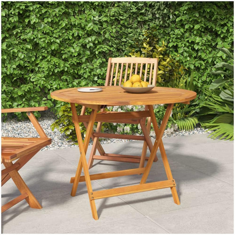 Tavolo Da Giardino Pieghevole 90x75 Cm Legno Massello Acacia - Foto 1