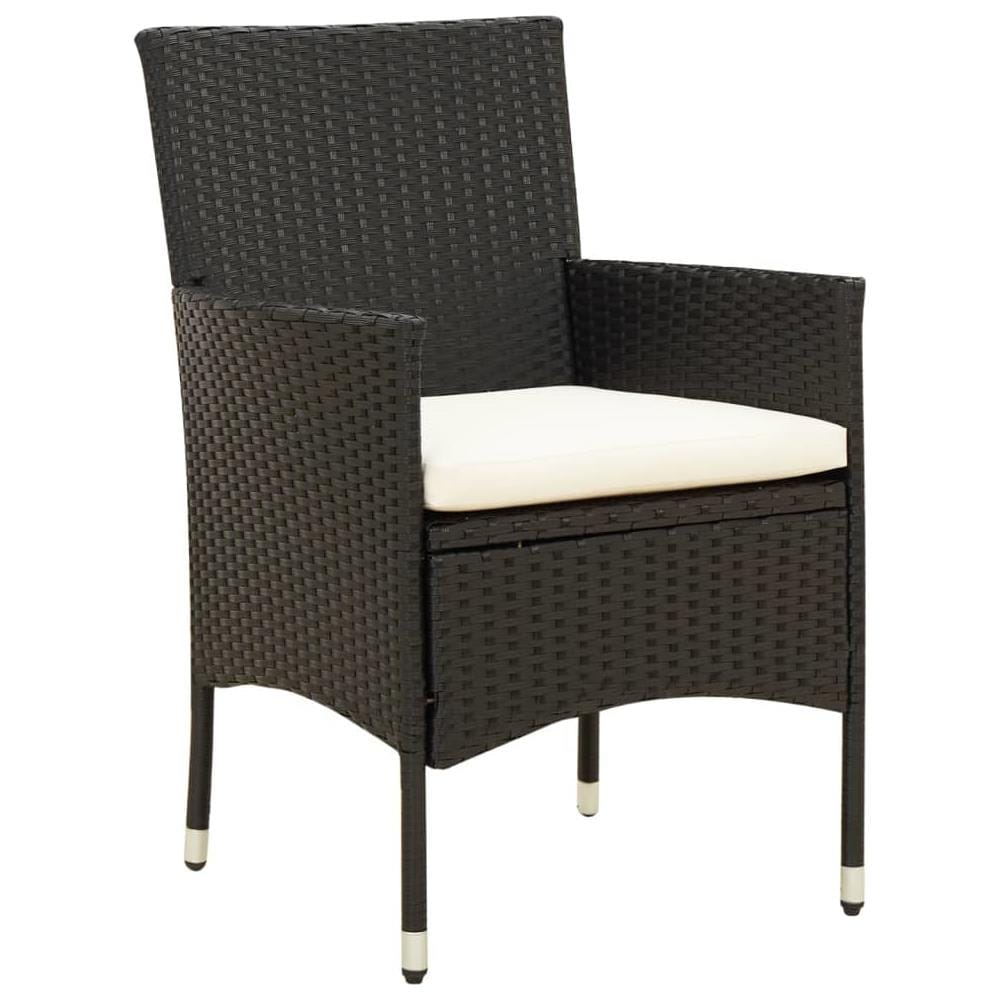 Set Mobili Da Giardino 9 Pz Con Cuscini In Polyrattan Nero - Foto 3