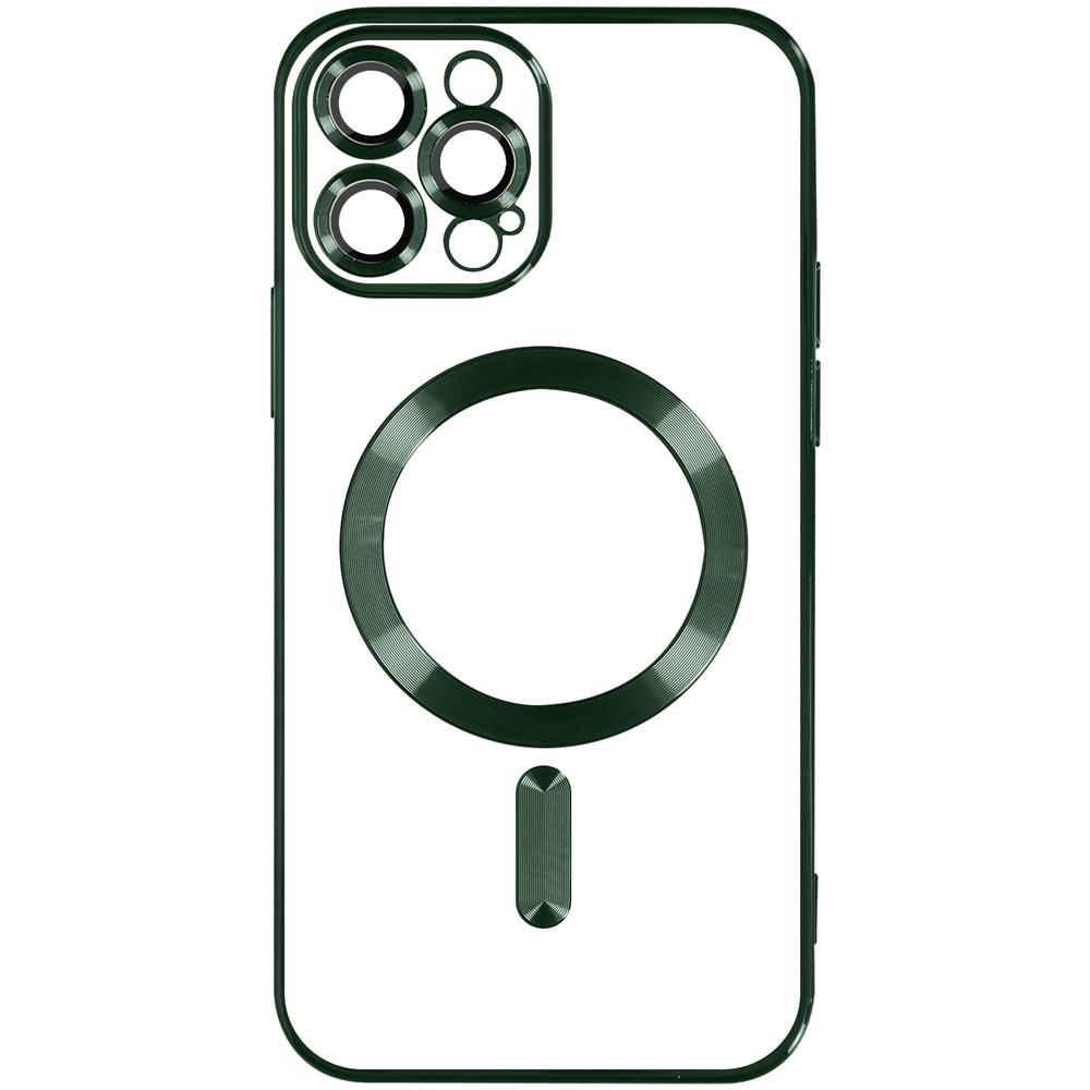 Cover Magsafe Per Iphone 13 Pro Max Silicone Protezione Fotocamera Bordo Verde - Foto 1