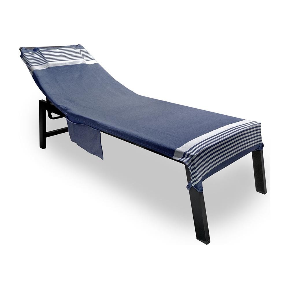 Telo Mare Lettino Spiaggia Piscina Con Cuscino E Tasche Palau Blu - Foto 1