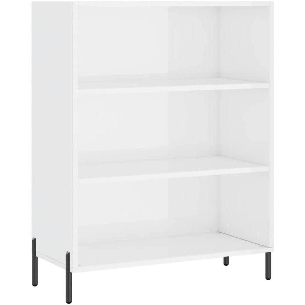 Scaffale Bianco Lucido 69,5x32,5x90 Cm In Legno Multistrato - Foto 2