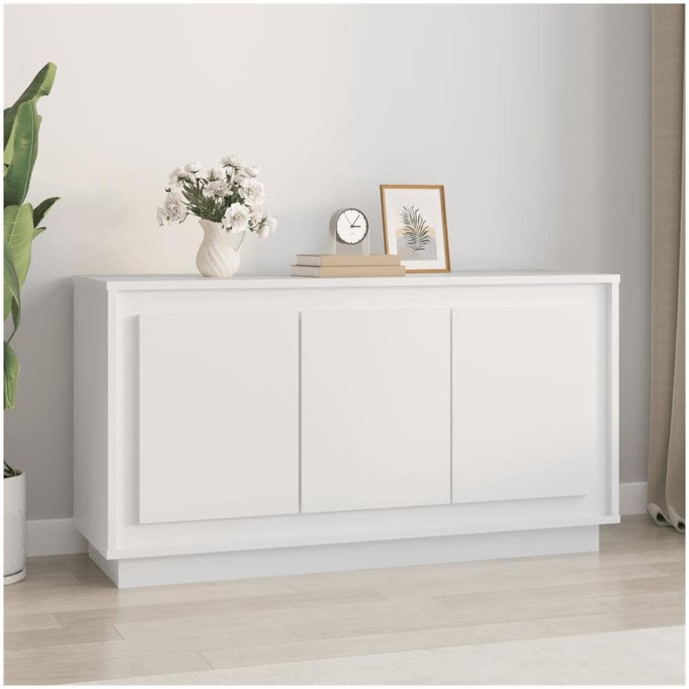 Credenza Bianca 102x35x55 cm in Legno Multistrato - Foto 1