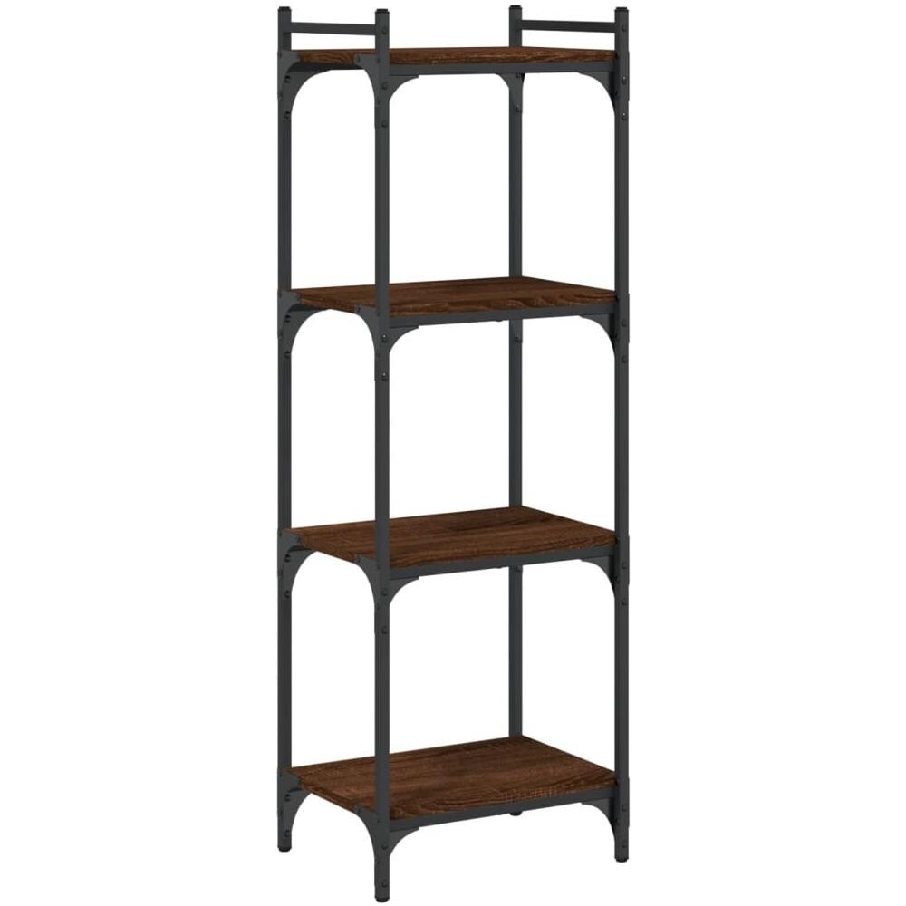 Libreria 4 Ripiani Rovere Marrone 40x30x120cm Legno Multistrato - Foto 2