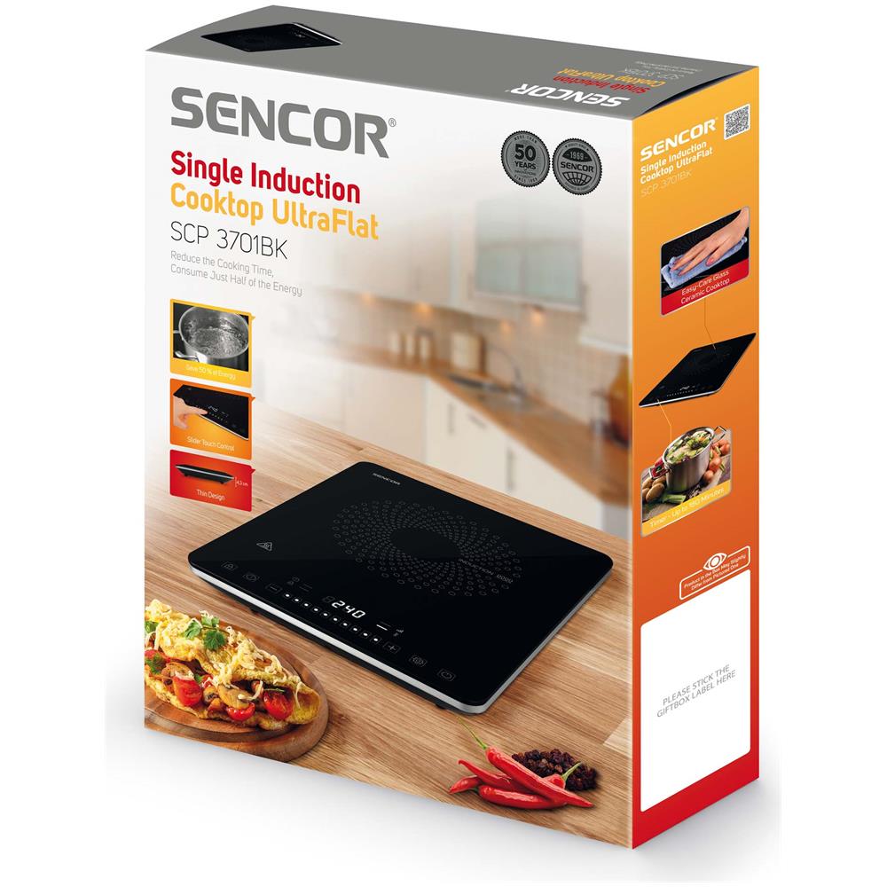 SCP 3701BK Nero Superficie piana 29.5 cm Piano cottura a induzione 1 Fornello (i) - Foto 12