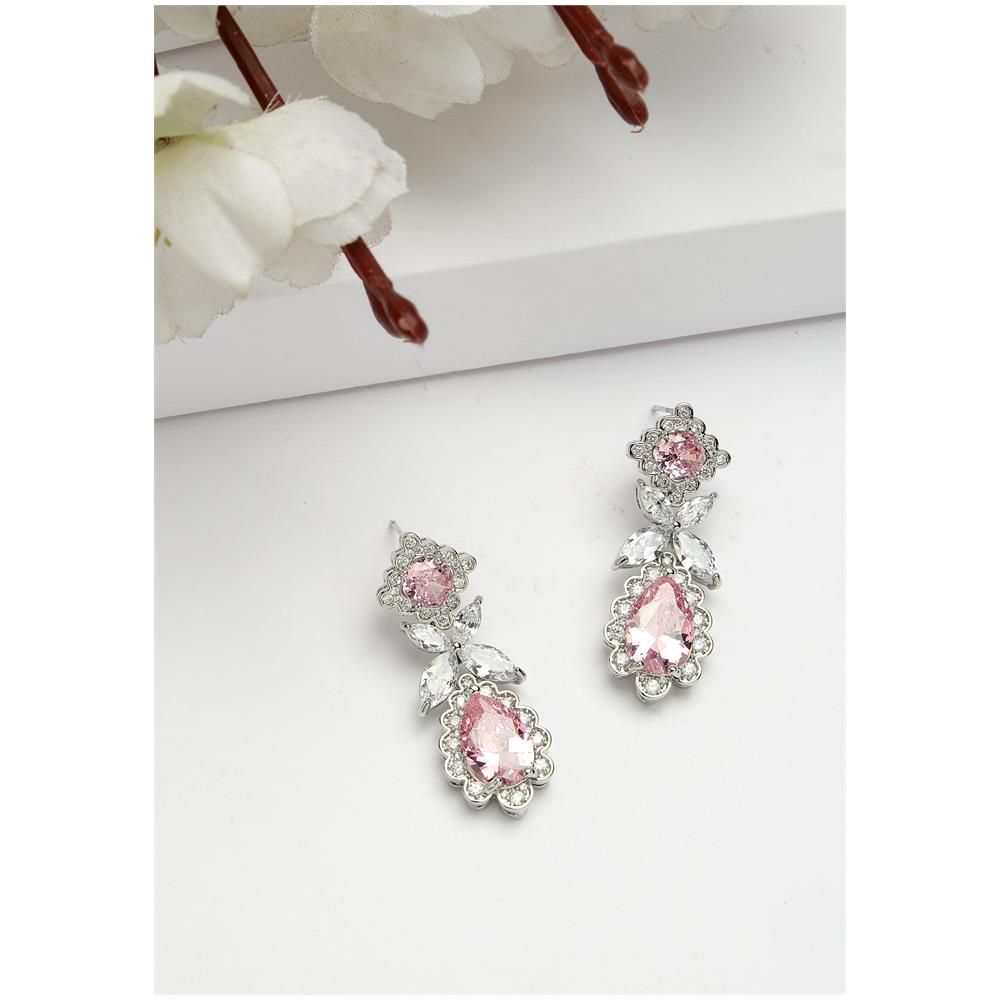 Orecchini Geometrici Floreali con Zirconi Bellissimi Collezione Diva - Foto 1