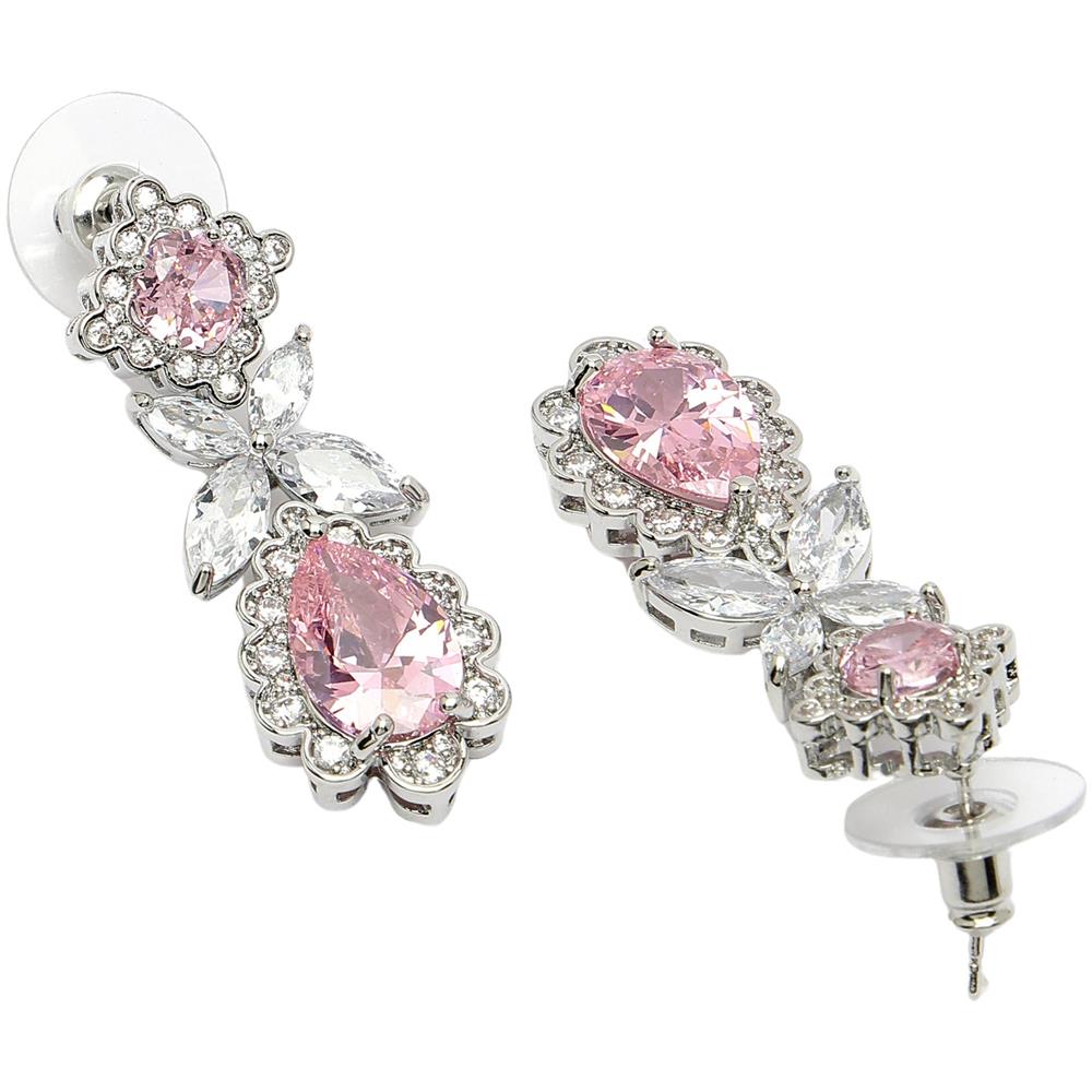 Orecchini Geometrici Floreali con Zirconi Bellissimi Collezione Diva - Foto 2
