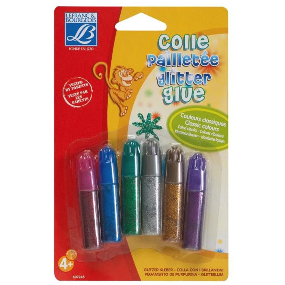 6 Tubetti Di Colla Con Brillantini Lefranc Et Bourgeoisâ® Taglia Unica - Foto 1