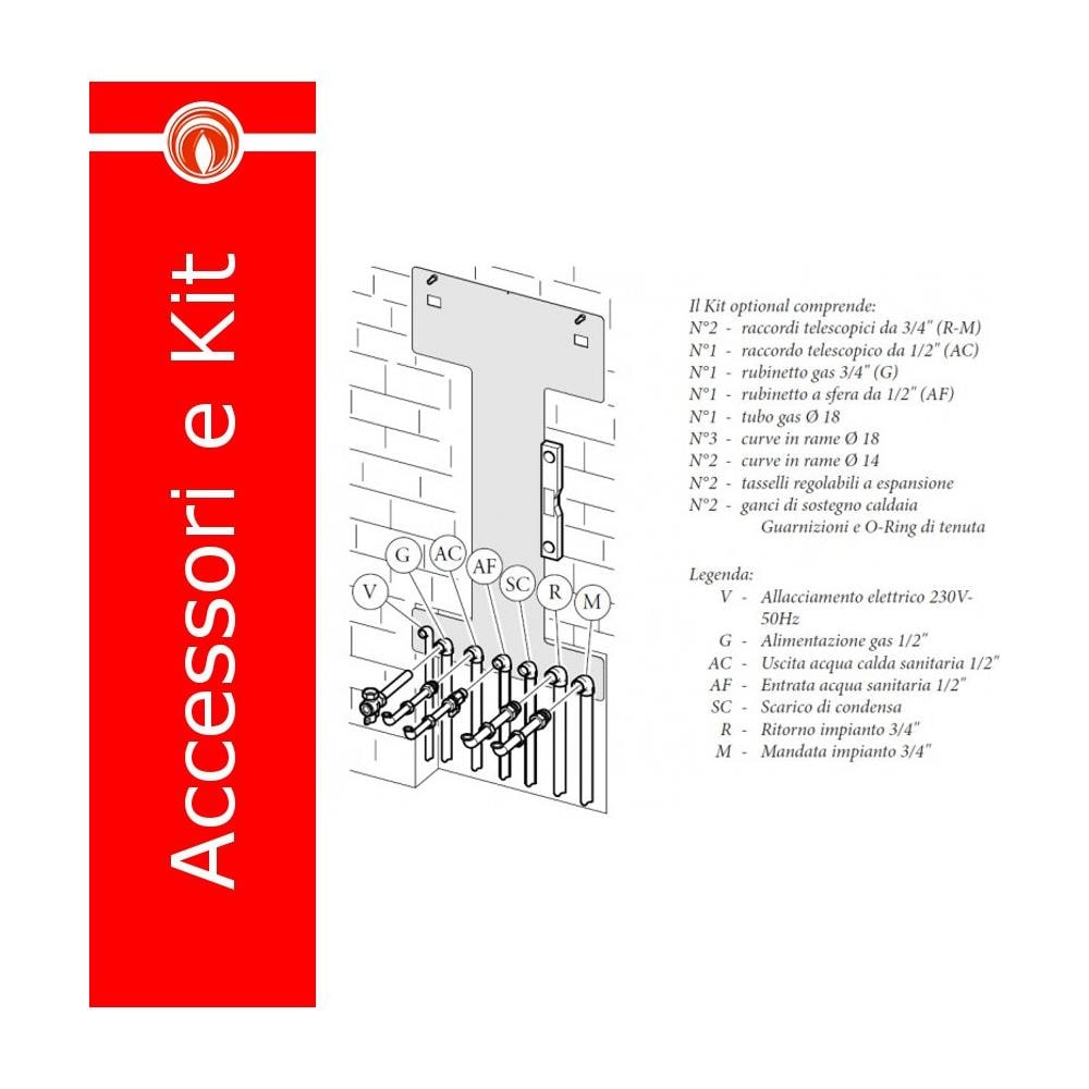 VAILLANT 0020192178 KIT TUBI E RACCORDI PER RISCALDAMENTO E ACQUA CALDA