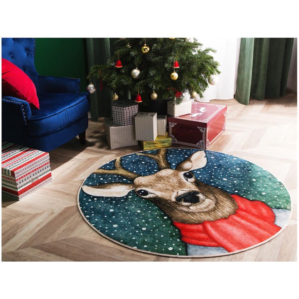 Tappeto Natalizio Motivo Renna Ø140 Cm Eregli - Foto 12