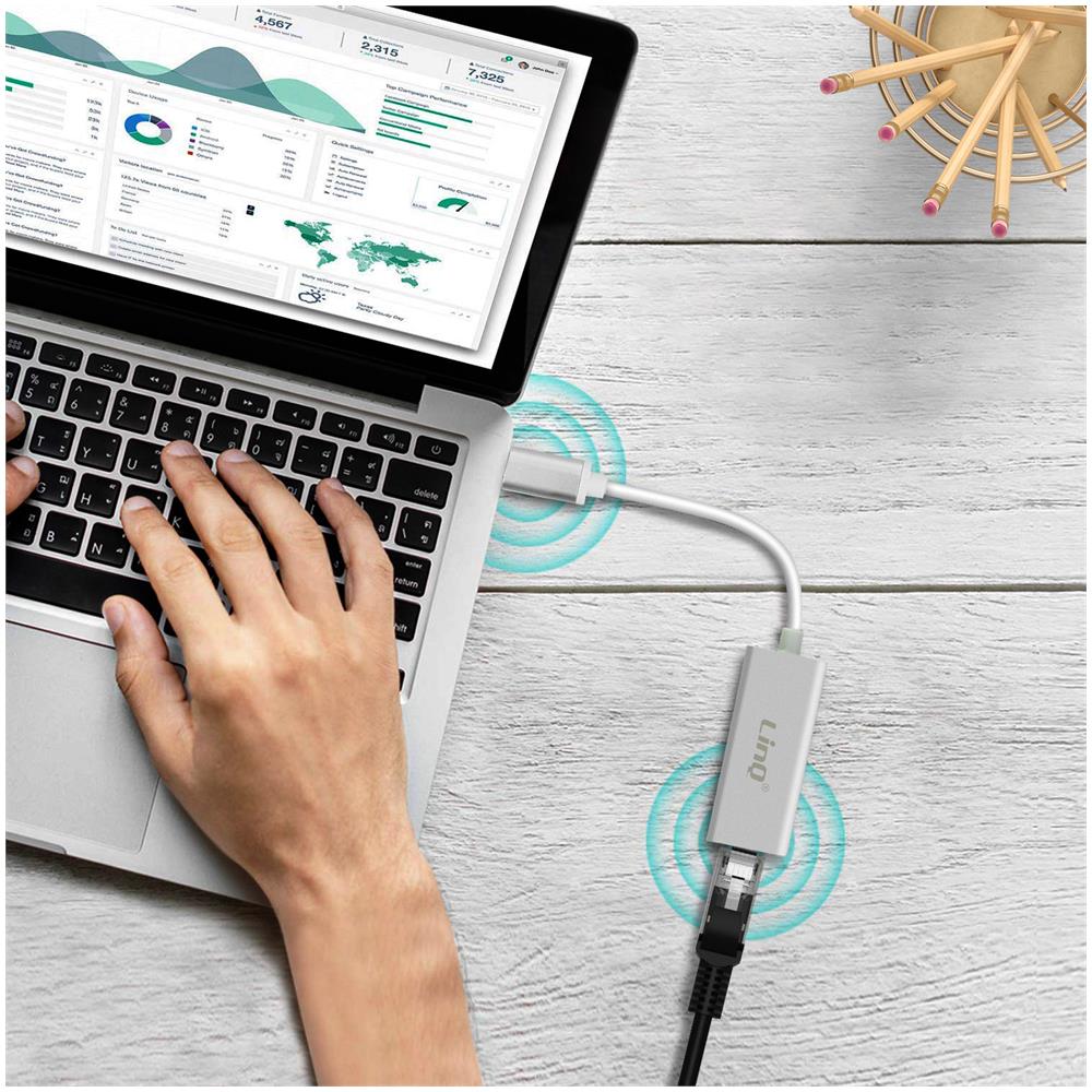 Adattatore Da Ethernet A Usb-c Connessione Rapida Design Compatto Bianco - Foto 2