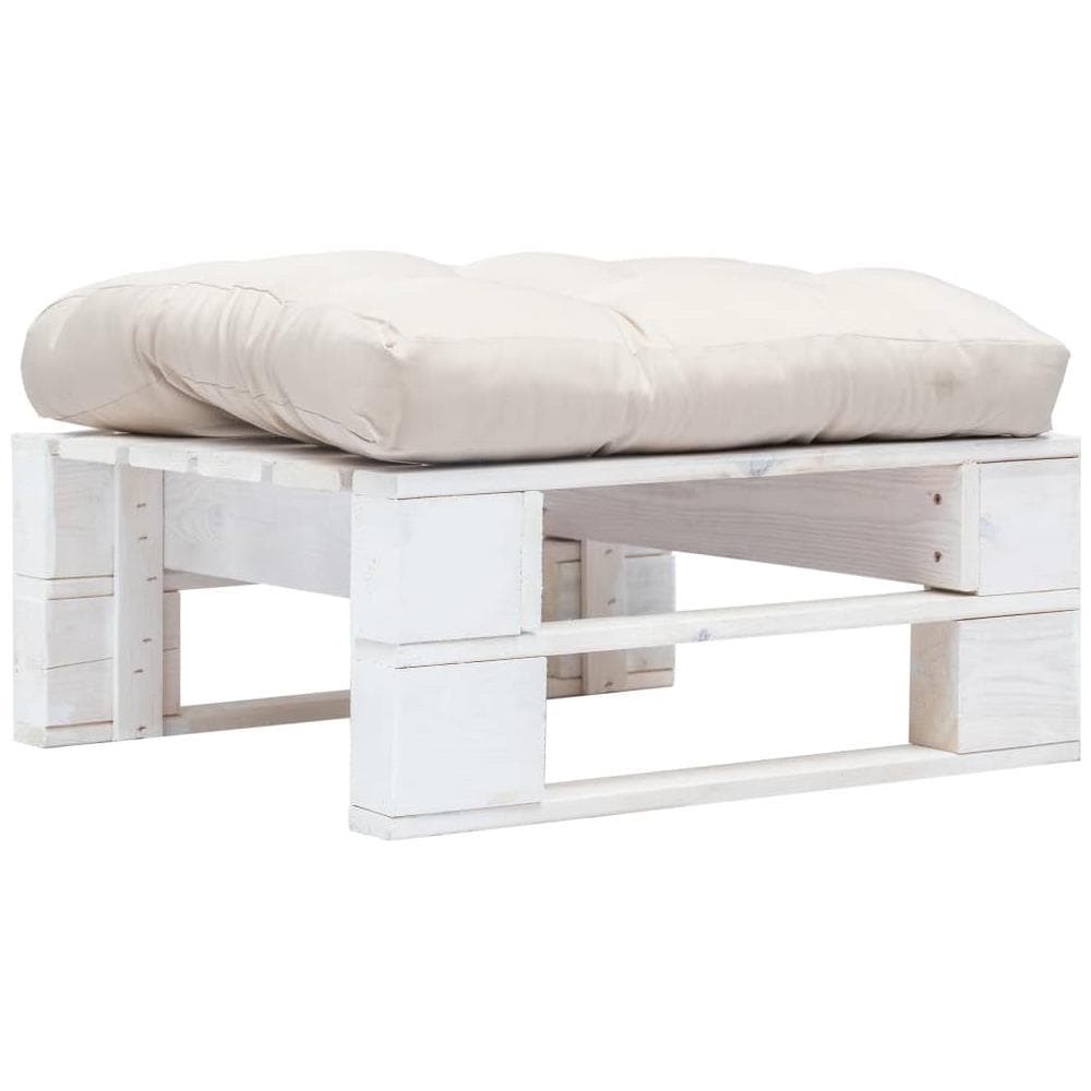 Divano Da Giardino A Pallet Con Cuscino Sabbia Legno Bianco - Foto 1