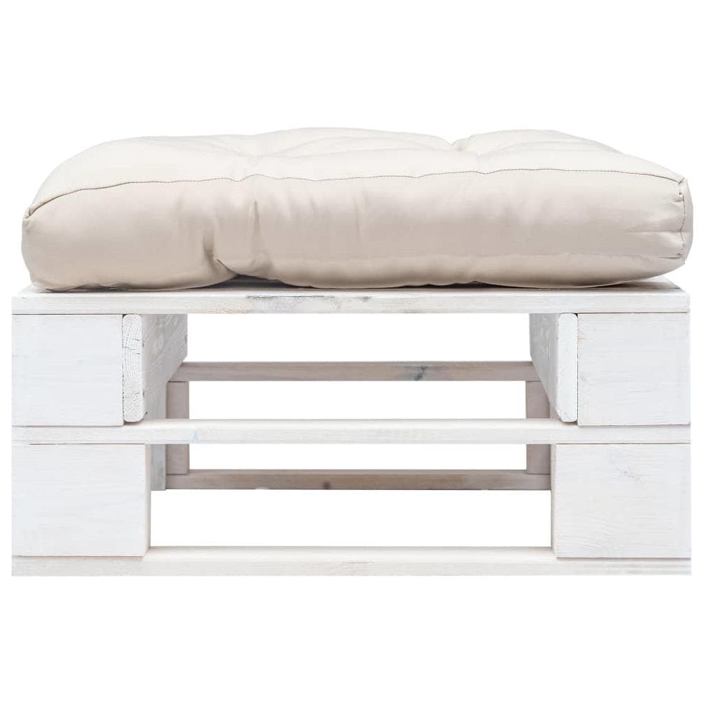 Divano Da Giardino A Pallet Con Cuscino Sabbia Legno Bianco - Foto 2