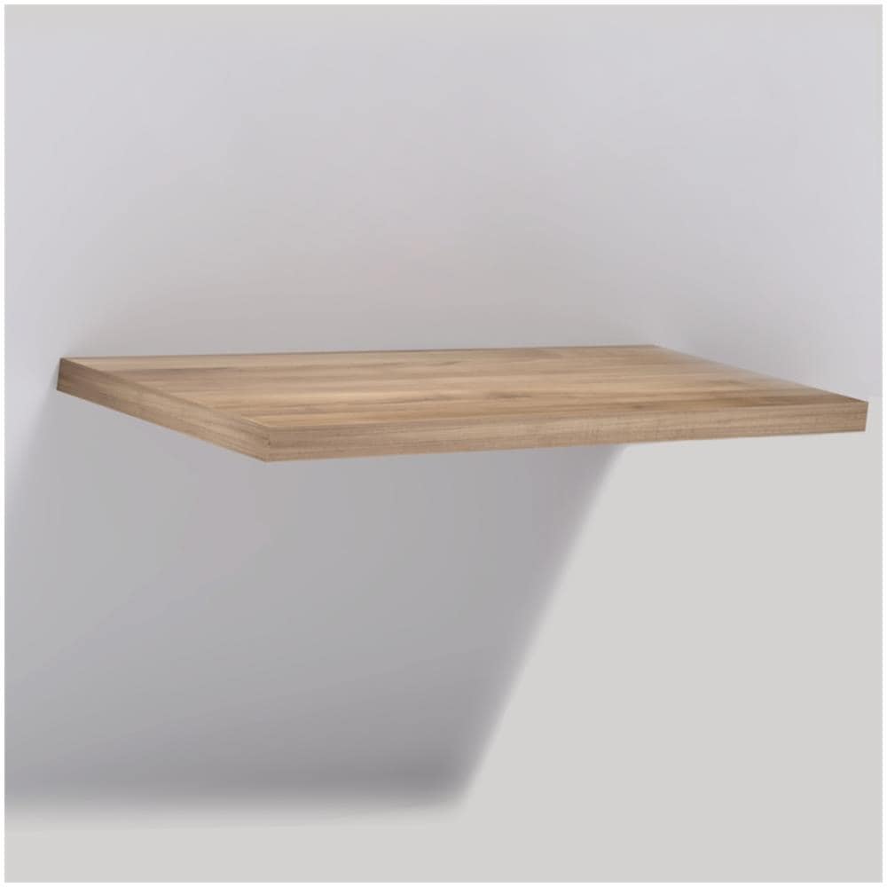 Mensolone In Laminato Sospeso Per Lavabi Da Appoggio Arredo Bagno Made In Italy *** Finitura- : Noce Tranché, Misure : L98xp50xh5 Cm - Foto 2