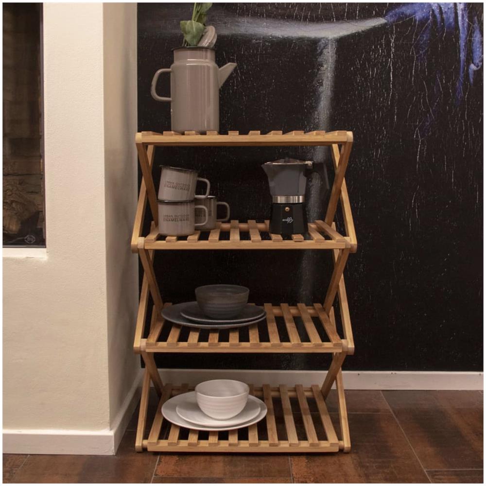 Mobiletto da Campeggio Pieghevole in Bambù - Foto 2