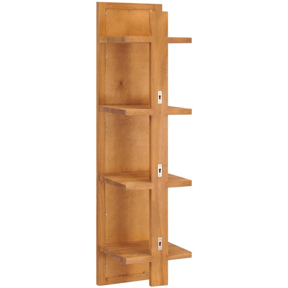 Specchio da Parete con Mensole 30x30x120 cm in Massello di Teak - Foto 2