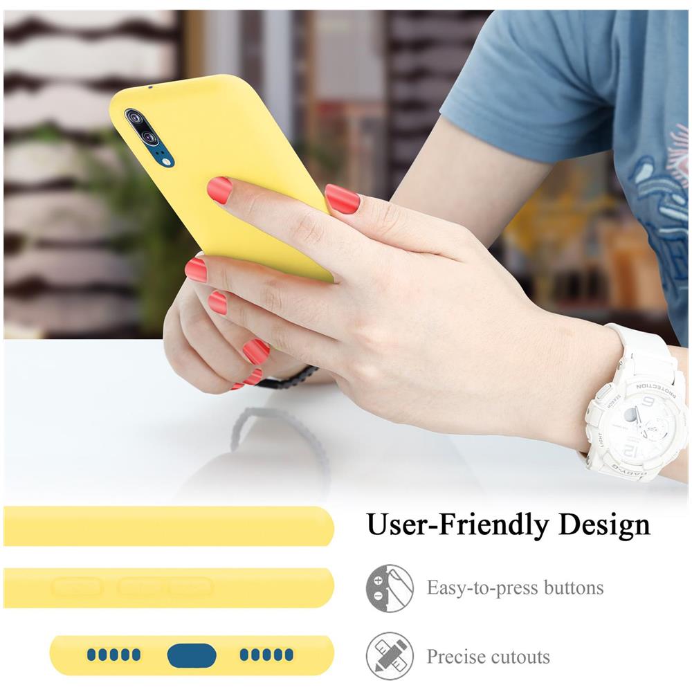 Custodia Compatibile Con Huawei P20 In Liquid Giallo - Coperchio Protettivo In Silicone Tpu Flessibile - Foto 7