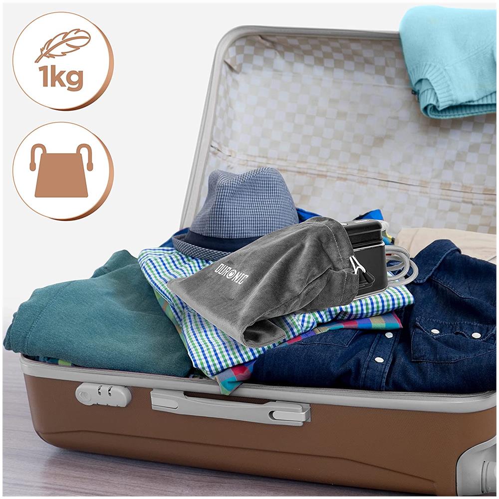 Hs90 Ferro Da Stiro 2 In 1 | Ferro Da Stiro Verticale 1200 W | Impugnatura Pieghevole | Serbatoio 90 Ml | Mini-ferro Da Stiro Da Viaggio | Misurino, Custodia E Base Inclusi - Foto 7