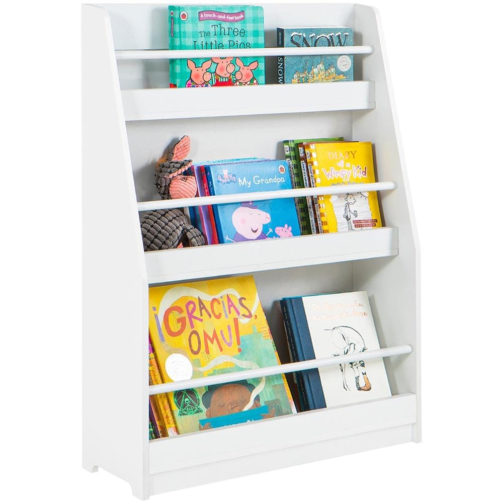 Libreria Per Bambini Con 3 Ripiani Scaffale Per Giocattoli Scaffale Per Bambini Organizzatore Di Giocattoli Portaoggetti Bianco, Kmb45-w - Foto 1