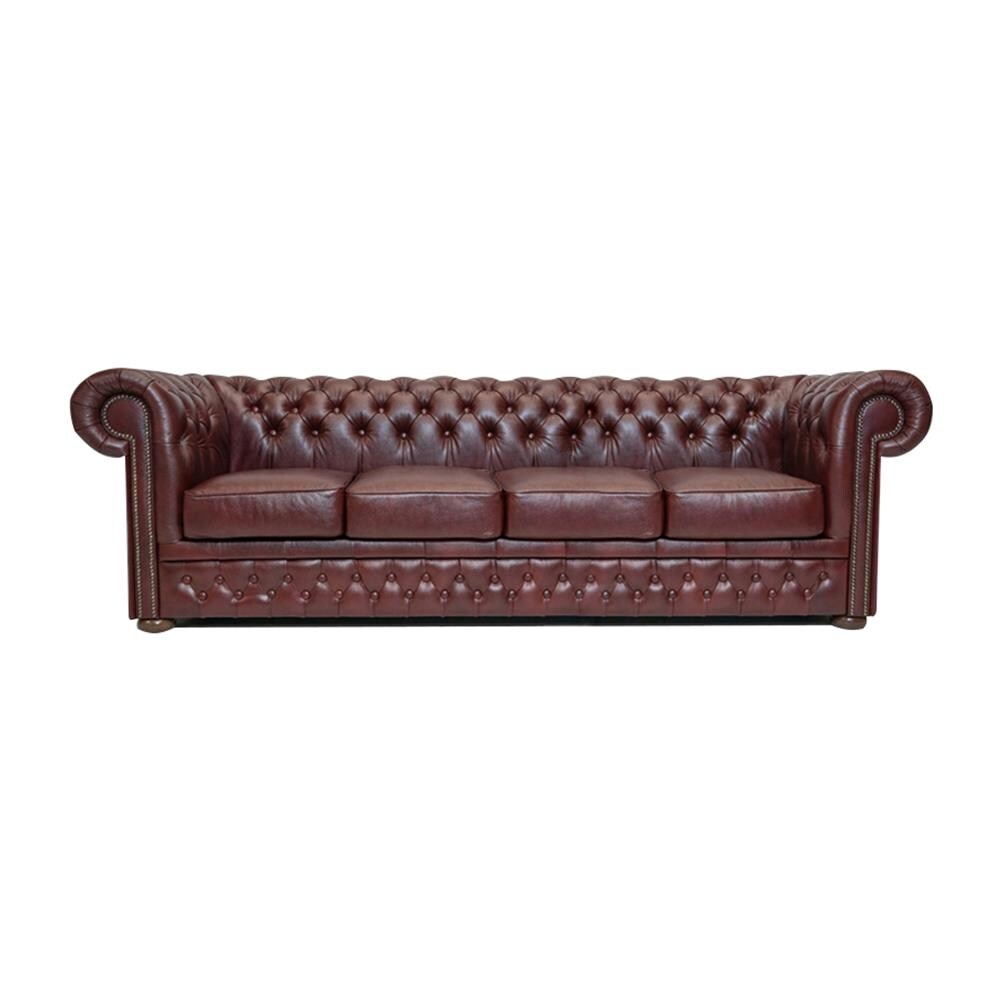 Divano First Class Pelle | 4 Posti | Cloudy Rosso | 12 Anni Di Garanzia - Foto 1