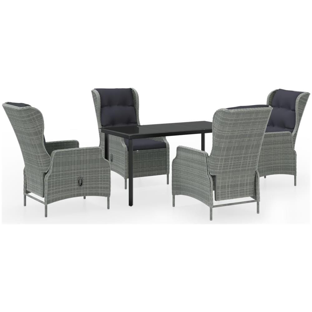 Set Mobili Da Pranzo Per Giardino 5 Pz Grigio Chiaro - Foto 1