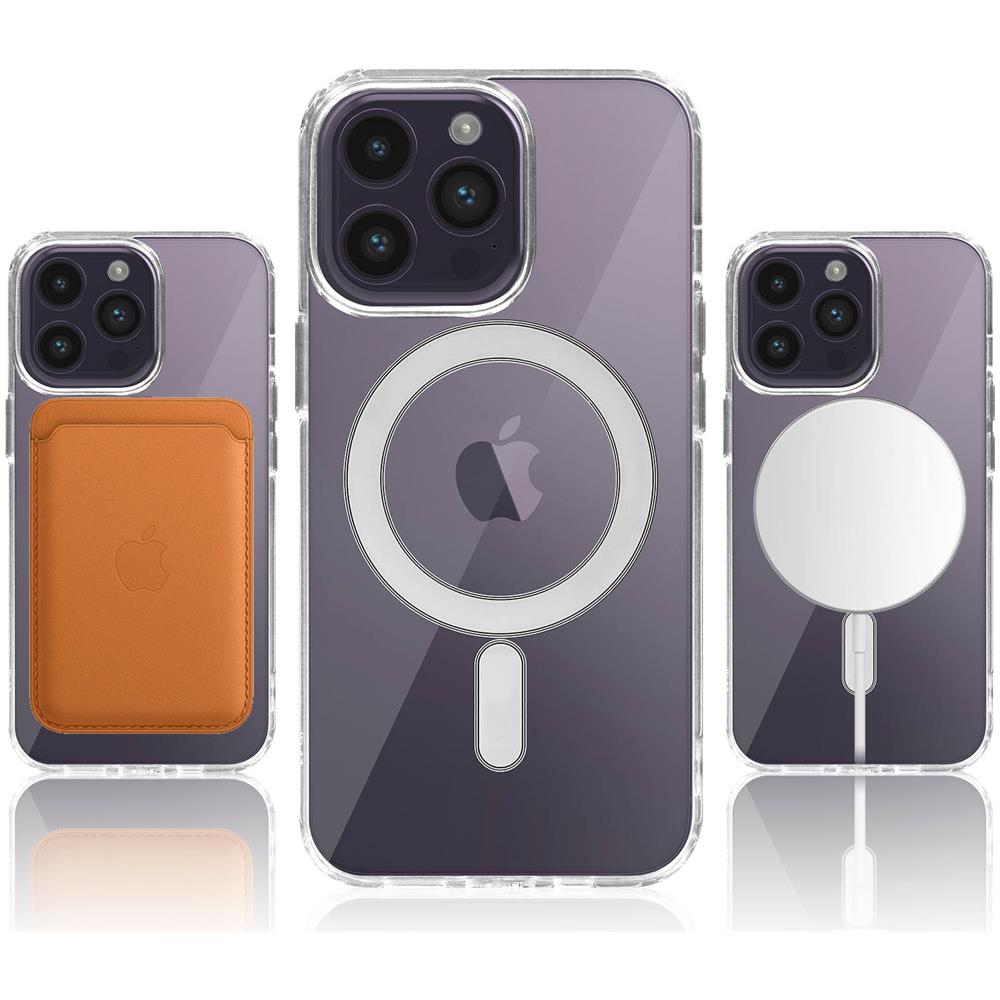 Cover Per Iphone 14 Pro Con Cerchio Compatibile Magsafe Trasparente - Foto 5
