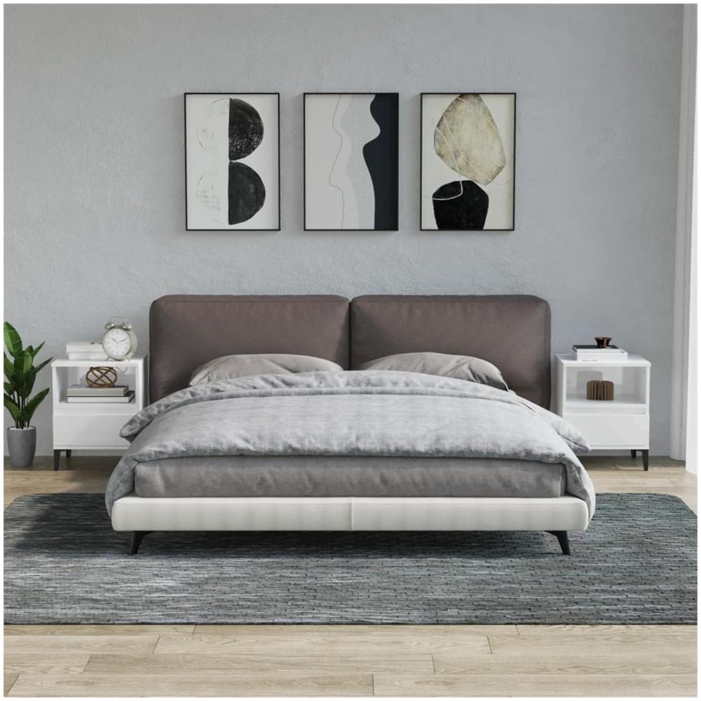 Comodini 2 Pz In Bianco Lucido 40x35x50 Cm - Foto 1