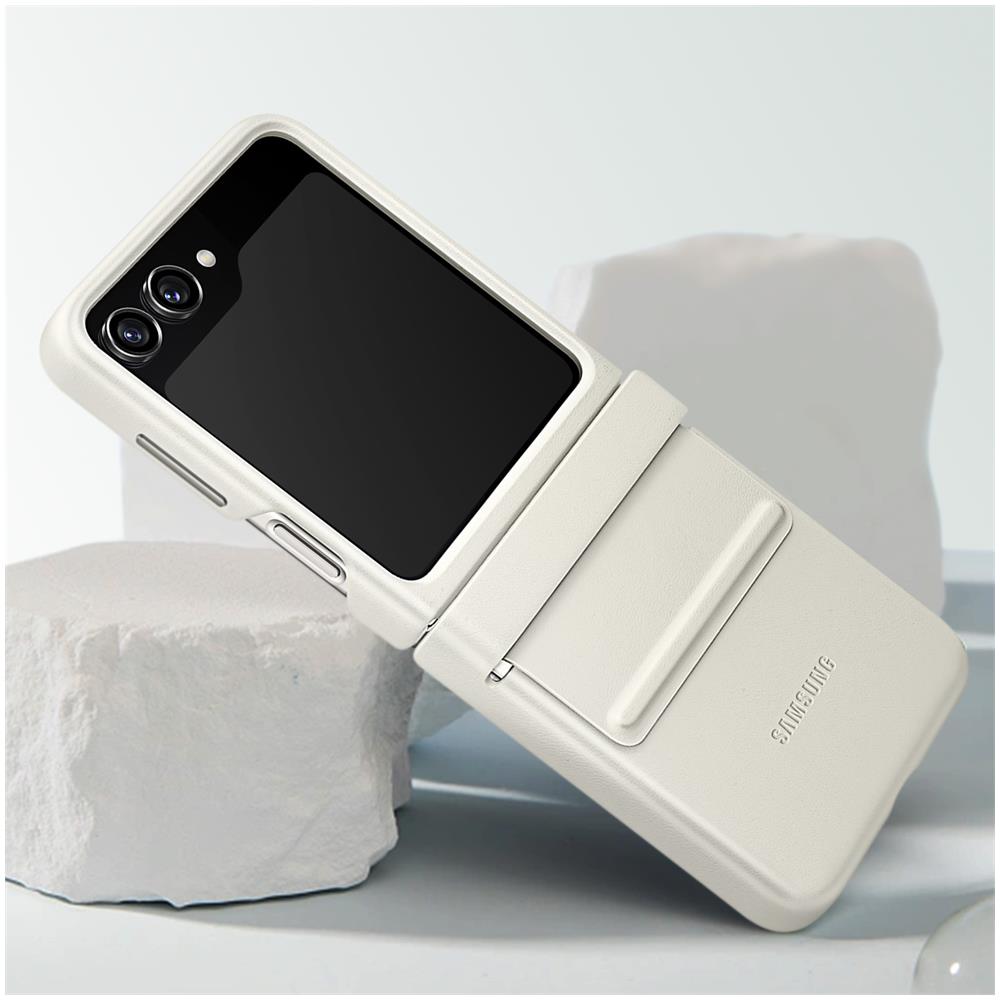 Cover Z Flip5 Similpelle Originale Flap Eco-leather Case Cream - Foto 5