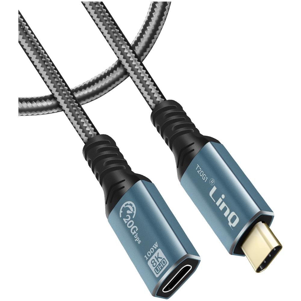Cavo Prolunga Usb-c Carica 100w Video 8k Trasferimento 20gbps 1 Metro E 20, Grigio - Foto 5