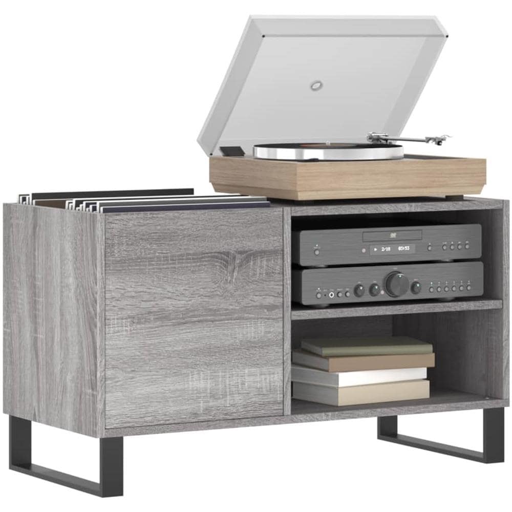 Mobile Porta Dischi Grigio Sonoma 85x38x48 Cm Legno Multistrato - Foto 2