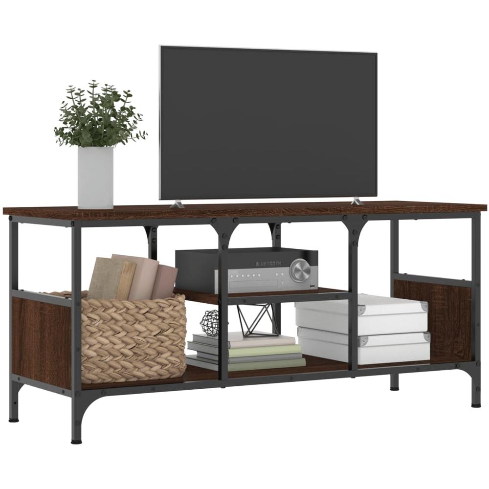 Mobile Tv Rovere Marrone 100x35x45 Cm Legno Multistrato E Ferro - Foto 3