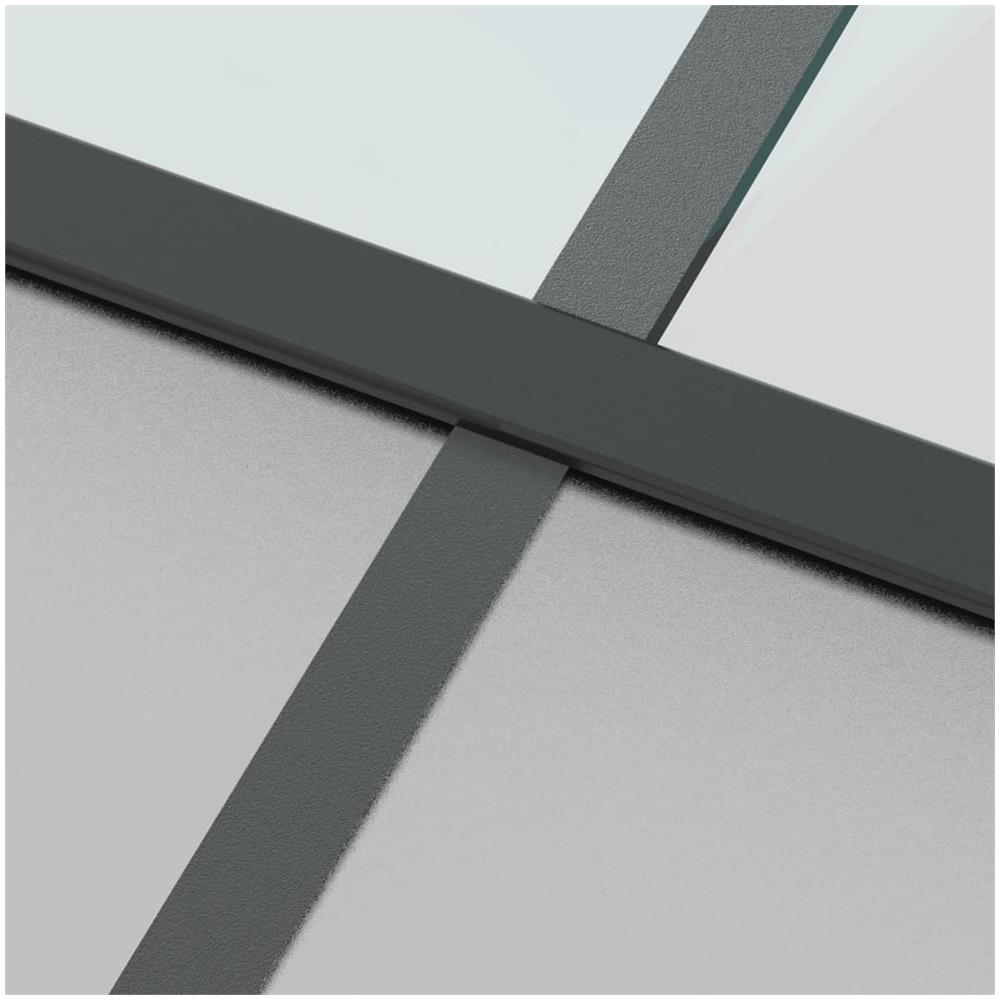 Porta Scorrevole Nera 76x205 Cm In Vetro Temperato E Alluminio - Foto 2